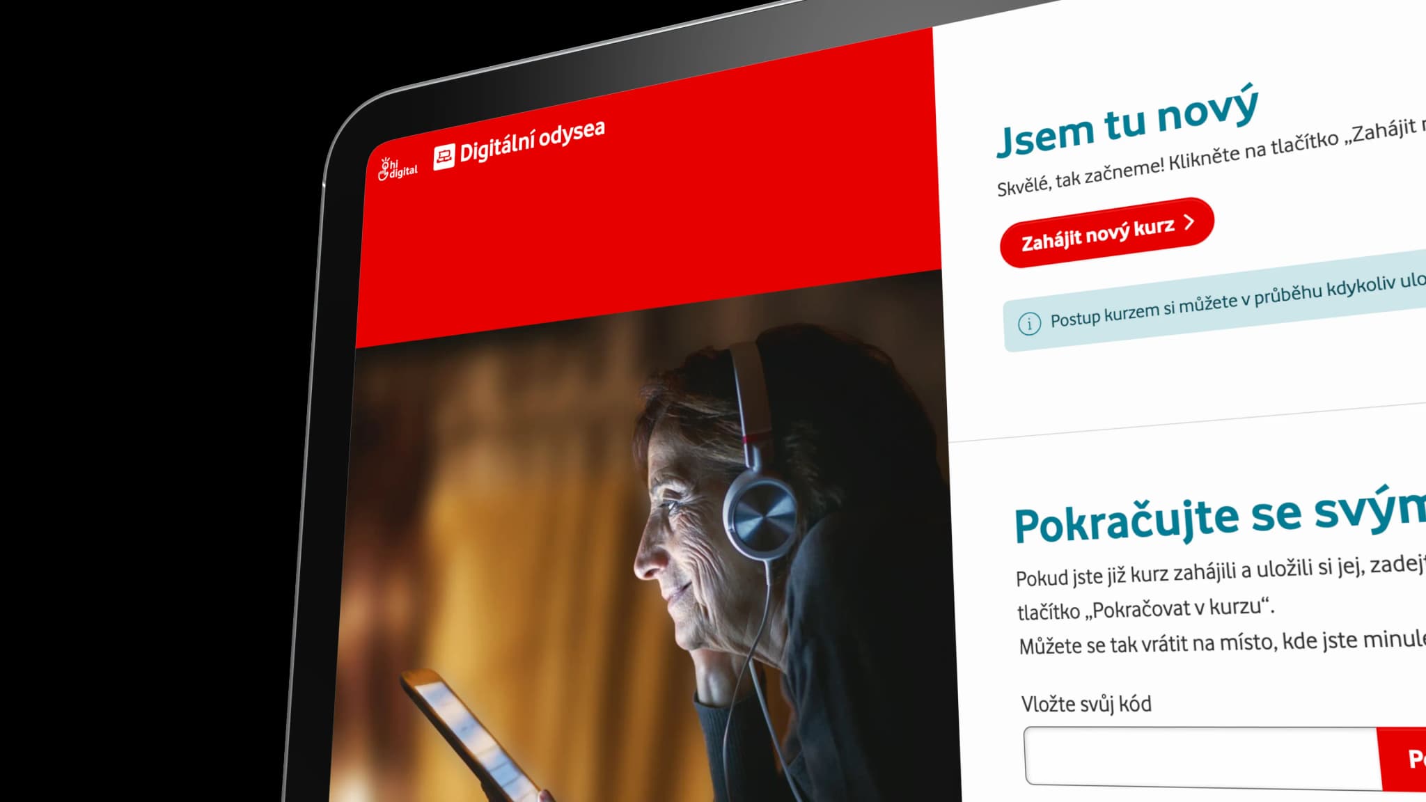 Ukázka e-learningové platformy Digitální Odysea
