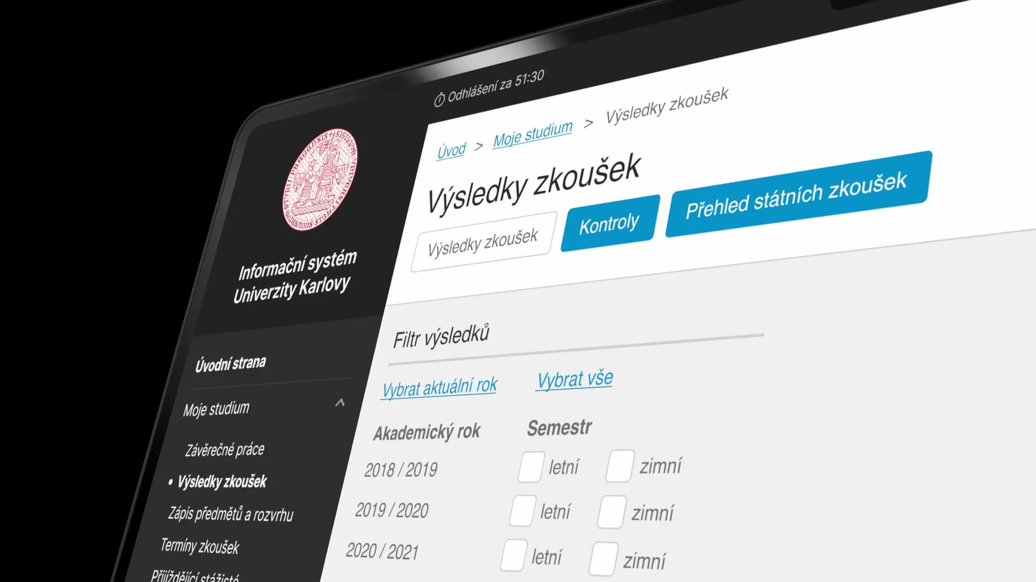 Studentský informační systém - Moje osobní údaje