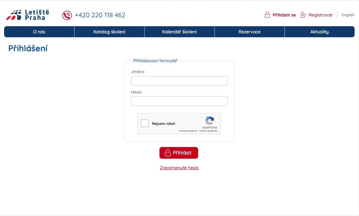 Školení LP website screenshot